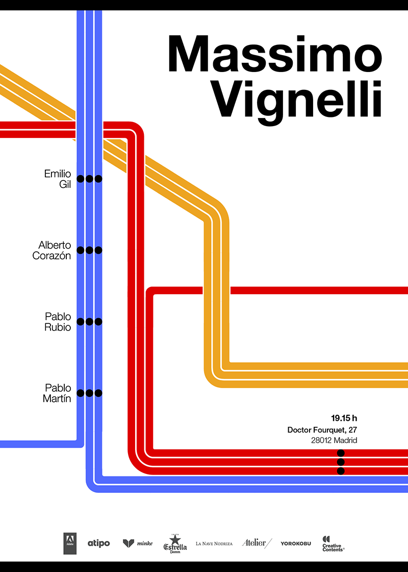 Massimo Vignelli poster representing tube lines